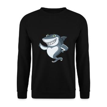 haifisch - Unisex Pullover - Schwarz - Vorne - Alina (178cm) & Michal (187cm)
