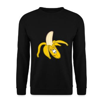 funny banana - Unisex Sweatshirt - black - Front - Alina (178cm) & Michal (187cm)