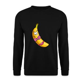 sexy banana - Unisex Pullover - Schwarz - Vorne - Alina (178cm) & Michal (187cm)