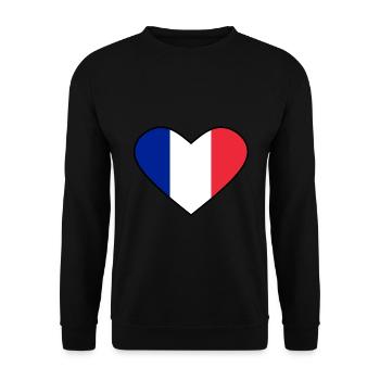 coeur de la france - Sweat-shirt Unisexe - noir - Devant - Alina (178cm) & Michal (187cm)