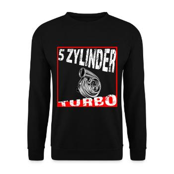 5 Zylinder Fünf Zylinder - Unisex Pullover - Schwarz - Vorne - Alina (178cm) & Michal (187cm)