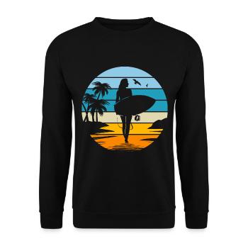 maman femme surfeuse cadeau femme sport surf - Sweat-shirt Unisexe - noir - Devant - Alina (178cm) & Michal (187cm)