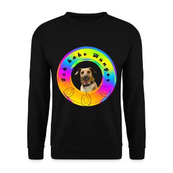 Ich habe Hunger auf Fleisch - Unisex Pullover - Schwarz - Vorne - Alina (178cm) & Michal (187cm)