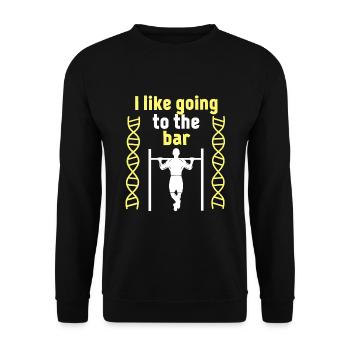 Ich gehe gerne in die Bar : Fitness Calisthenics Pul - Unisex Pullover - Schwarz - Vorne - Alina (178cm) & Michal (187cm)