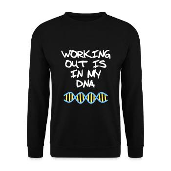 Faire de l’exercice est dans ma citation de fitness ADN - Sweat-shirt Unisexe - noir - Devant - Alina (178cm) & Michal (187cm)