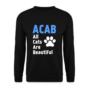 ACAB : Tous les chats sont beaux - Sweat-shirt Unisexe - noir - Devant - Alina (178cm) & Michal (187cm)
