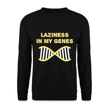 Laziness in My Genes : Funny Lazy Quote - Unisex Sweatshirt - black - Front - Alina (178cm) & Michal (187cm)