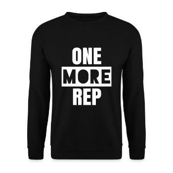 One More Rep : Motivational Fitness Quote - Unisex Sweatshirt - black - Front - Alina (178cm) & Michal (187cm)
