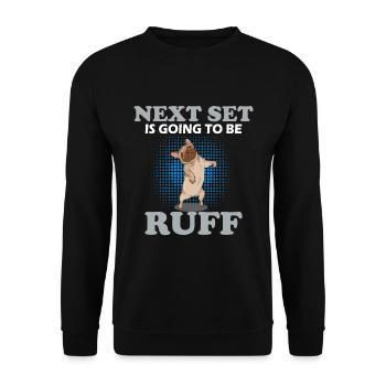 Drôle de gymnase de chien disant T-shirt Training - Sweat-shirt Unisexe - noir - Devant - Alina (178cm) & Michal (187cm)