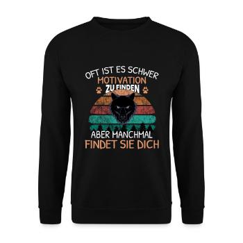Faulenzer Motivation lustiger Spruch Geschenk faul - Unisex Pullover - Schwarz - Vorne - Alina (178cm) & Michal (187cm)
