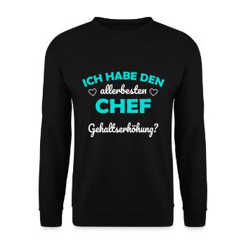 allerbester Chef Gehaltserhöhung schleimen lustig - Unisex Pullover - Schwarz - Vorne - Alina (178cm) & Michal (187cm)