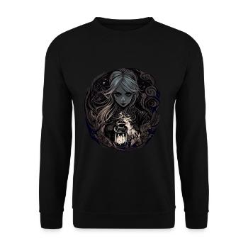 Gloomy Beautiful Witch / Wicca - Unisex Sweatshirt - black - Front - Alina (178cm) & Michal (187cm)