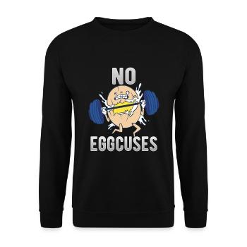 Pas d’excuses drôle de gymnase disant chemise ambiguë - Sweat-shirt Unisexe - noir - Devant - Alina (178cm) & Michal (187cm)