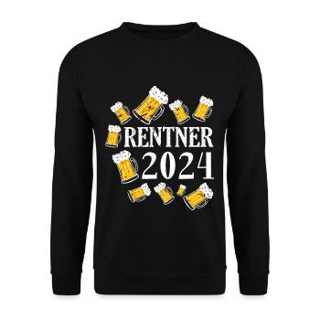 Es lebe Rente 2024 für Rentner Ruhestand - Unisex Pullover - Schwarz - Vorne - Alina (178cm) & Michal (187cm)