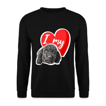 I love my poodle - Unisex Sweatshirt - black - Front - Alina (178cm) & Michal (187cm)