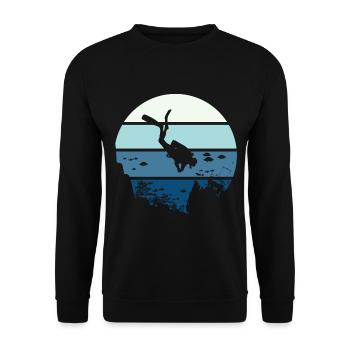 scuba diving t shirt scuba diving - Unisex Sweatshirt - black - Front - Alina (178cm) & Michal (187cm)