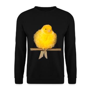 cute canary with yellow feathers - Unisex Sweatshirt - black - Front - Alina (178cm) & Michal (187cm)