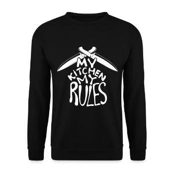 Chef my kitchen my rules gift cool cook - Unisex Sweatshirt - black - Front - Alina (178cm) & Michal (187cm)
