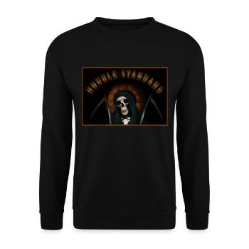 Grim Reaper with double standard - Unisex Sweatshirt - black - Front - Alina (178cm) & Michal (187cm)