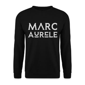 MARC AURELE - Sweat-shirt Unisexe - noir - Devant - Alina (178cm) & Michal (187cm)