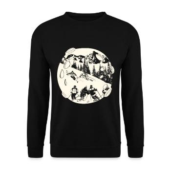 Ski Skiing Skiers - Unisex Sweatshirt - black - Front - Alina (178cm) & Michal (187cm)