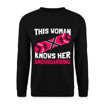 Snowboard Snowboarder Snowboarding - Unisex Sweatshirt - black - Front - Alina (178cm) & Michal (187cm)
