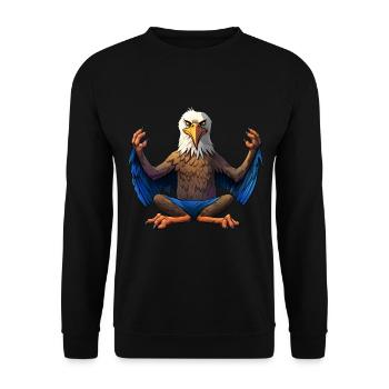 Adler Yoga - Unisex Pullover - Schwarz - Vorne - Alina (178cm) & Michal (187cm)