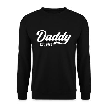 Papa Est 2023 Fête des Pères - Sweat-shirt Unisexe - noir - Devant - Alina (178cm) & Michal (187cm)