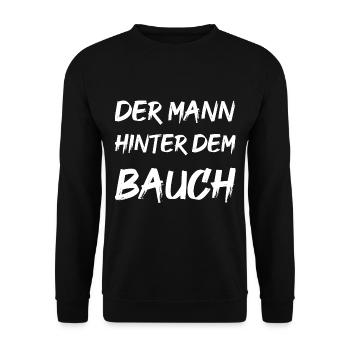 Der Mann hinter dem Bauch - Unisex Pullover - Schwarz - Vorne - Alina (178cm) & Michal (187cm)