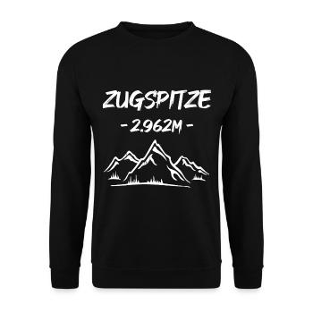 Zugspitze - 2.962m - - Unisex Pullover - Schwarz - Vorne - Alina (178cm) & Michal (187cm)