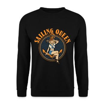 Seglen Segelboot Segler - Unisex Pullover - Schwarz - Vorne - Alina (178cm) & Michal (187cm)