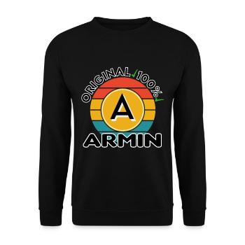 Armin - Unisex Pullover - Schwarz - Vorne - Alina (178cm) & Michal (187cm)