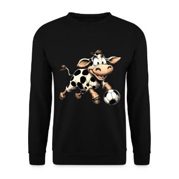 Cows Soccer / Soccer Cow - Unisex Sweatshirt - black - Front - Alina (178cm) & Michal (187cm)