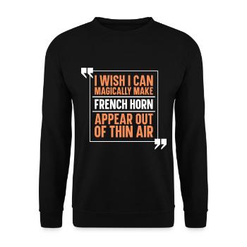 French Horn Hornist - Unisex Pullover - Schwarz - Vorne - Alina (178cm) & Michal (187cm)