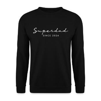 Superdad 24 Vater Baby Papa 2024 - Unisex Pullover - Schwarz - Vorne - Alina (178cm) & Michal (187cm)
