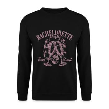 Bachelorette Party - Team Braut - Name eintragen - Unisex Pullover - Schwarz - Vorne - Alina (178cm) & Michal (187cm)