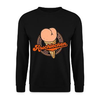 Arschlecken (Neue-Eis-Sorte-Edition) - Unisex Pullover - Schwarz - Vorne - Alina (178cm) & Michal (187cm)