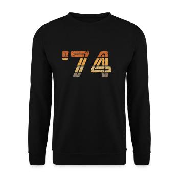 '74 - 1974 - Unisex Sweatshirt - black - Front - Alina (178cm) & Michal (187cm)