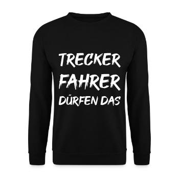 Trecker fahrer dürfen das - Unisex Pullover - Schwarz - Vorne - Alina (178cm) & Michal (187cm)