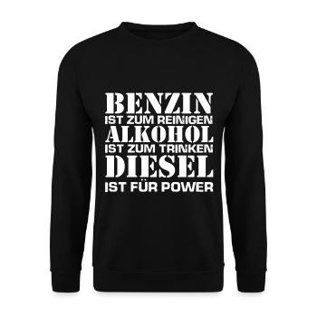 DIESEL POWER - Unisex Pullover - Schwarz - Vorne - Alina (178cm) & Michal (187cm)