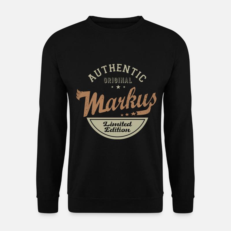 Markus Geschenk T-Shirt personalisierter Name markus - Unisex Pullover - Schwarz