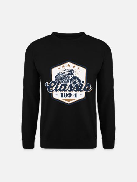 50. Geburtstag 1974 Motorrad Oldtimer - Unisex Pullover - Schwarz