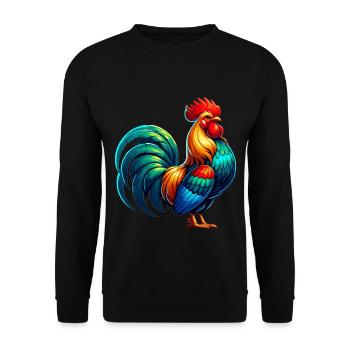 Beautiful Rooster Image - Unisex Sweatshirt - black - Front - Alina (178cm) & Michal (187cm)
