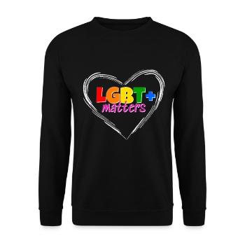 Idée cadeau de conception de t-shirt LGBT Matters Pride - Sweat-shirt Unisexe - noir - Devant - Alina (178cm) & Michal (187cm)