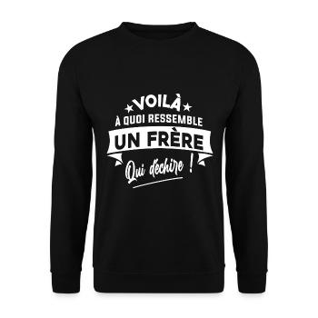 un frère qui déchire - Sweat-shirt Unisexe - noir - Devant - Alina (178cm) & Michal (187cm)