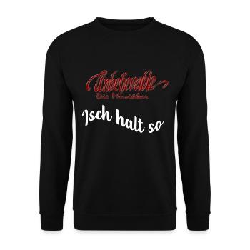 Isch halt so - Unisex Pullover - Schwarz - Vorne - Alina (178cm) & Michal (187cm)