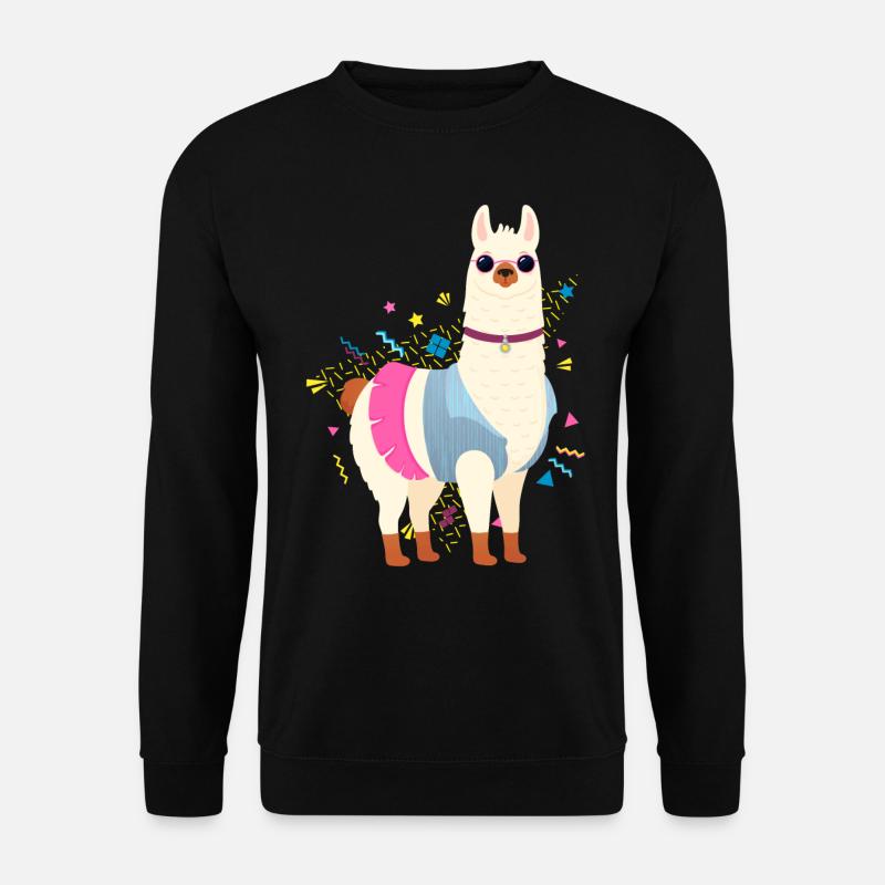 90s Style Llama - Sweat-shirt Unisexe - noir