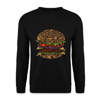 Burger - Unisex Pullover - Schwarz - Vorne - Alina (178cm) & Michal (187cm)