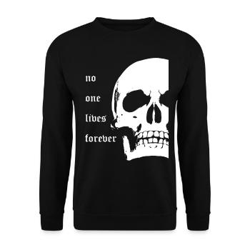 Crâne / crâne - personne ne vit pour toujours! - Sweat-shirt Unisexe - noir - Devant - Alina (178cm) & Michal (187cm)