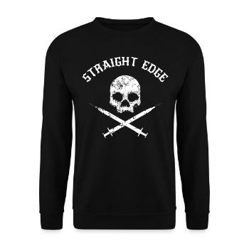 Straight Edge - Drogenfrei - Unisex Pullover - Schwarz - Vorne - Alina (178cm) & Michal (187cm)
